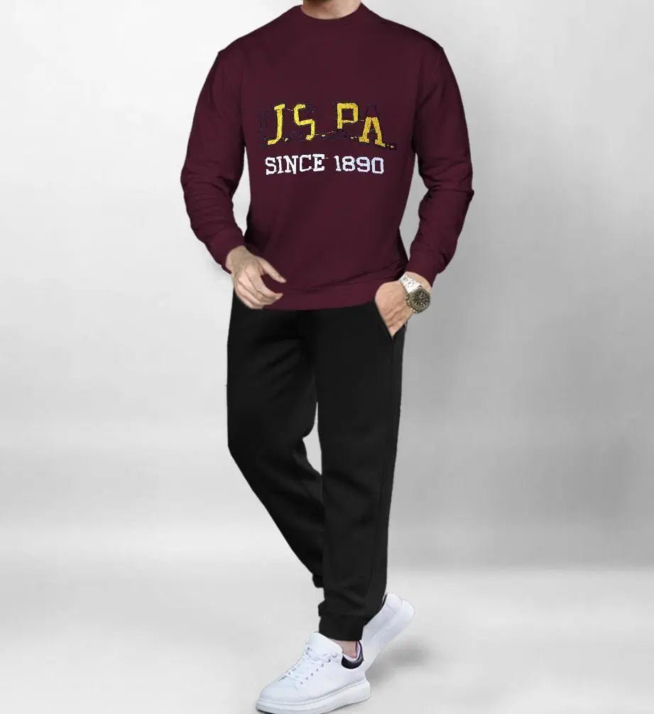 Men's Fleece Embroidered Sweatshirt Track Suit Saahar's