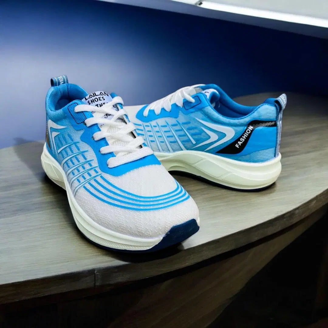 Men's Casual Blue Sneakers - Synthetic Leather, Comfortable Fit Saahar's