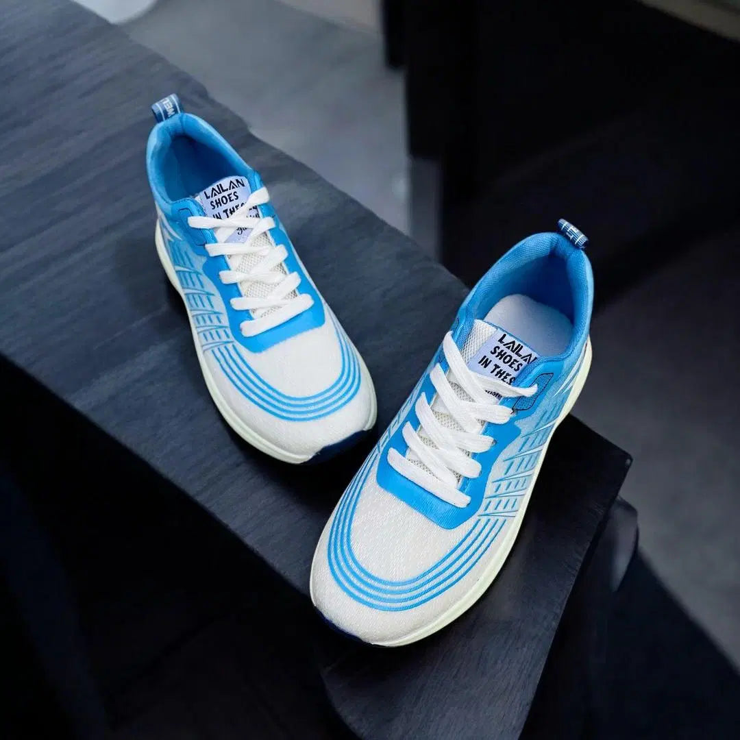 Men's Casual Blue Sneakers - Synthetic Leather, Comfortable Fit Saahar's